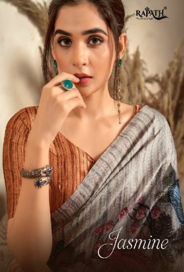 Rajpath Jasmine Wholesale Satin Crepe Ethnic Sarees