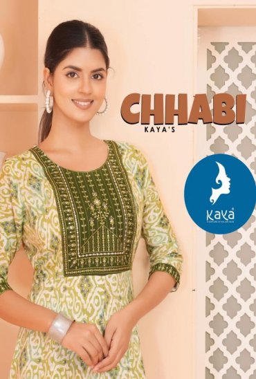 chhabi by kaya regular wear capsule print readymade frock style kurti