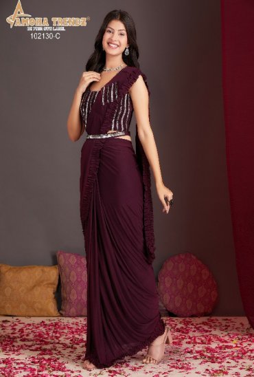 Amoha 102130 Wholesale Ready To Wear Stitched Sarees Amoha 102130 Wholesale Ready To Wear Stitched Sarees
