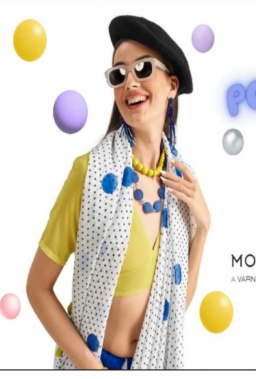 Mono Poley Polka Pops Wholesale Archie Georgette With Fancy Latkan Sarees Online
