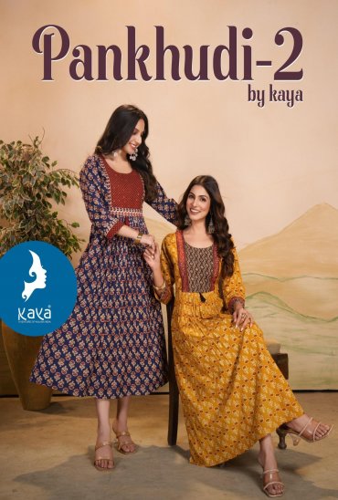 PANKHUDI VOL 2 BY KAYA COTTON READYMADE STYLISH LOOK LONG KURTIS PANKHUDI VOL 2 BY KAYA COTTON READYMADE STYLISH LOOK LONG KURTIS