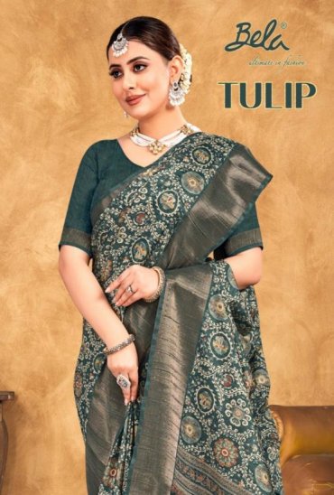 BELA SAREES LAUNCH TULIP COTTON SILK INDIAN SAREES BELA SAREES LAUNCH TULIP COTTON SILK INDIAN SAREES