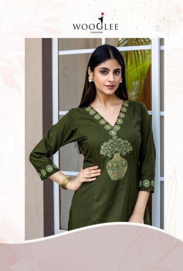 MALVIKA BY WOOGLEE COTTON READYMADE ELEGANCE KURTI WITH PANT
