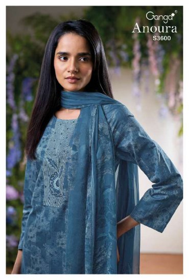 GANGA ANOURA S3600 WHOLESALE PREMIUM COTTON PRINTED WITH EMBROIDERY FANCY DRESS GANGA ANOURA S3600 WHOLESALE PREMIUM COTTON PRINTED WITH EMBROIDERY FANCY DRESS