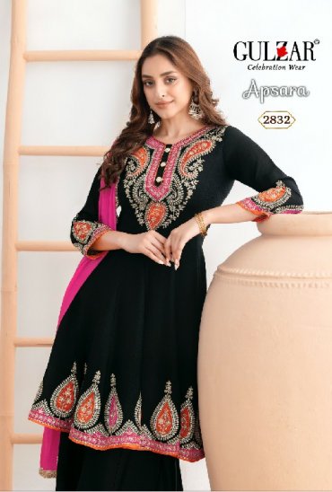 APSARA BY GULZAR WHOLESALE READYMADE CHINON KALIDAR PARTY WEAR PLAZZO STYLE 3 PCS SUITS ONLINE