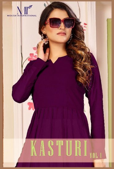 MOKSH KASTURI VOL 1 WHOLESALE READYMADE GEORGETTE NAYRA STYLE TRENDY KURTIS FOR EXPORT