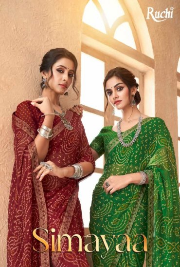 RUCHI SIMAYAA VOL 25 D.NO 25801A TO 25803D WHOLESALE CHIFFON BANDHANI SAREES FOR WOMEN ONLINE