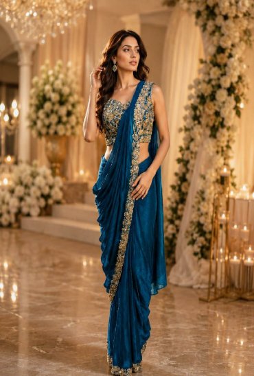 AMOHA D.NO A505 WHOLESALE FENDI SATIN PARTY WEAR READY TO WEAR SAREES FOR WOMEN ONLINE