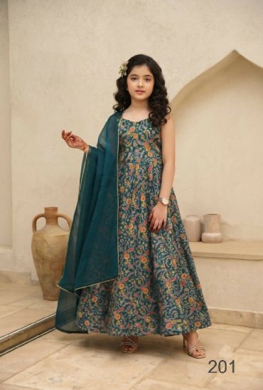 LUCAYA KIDS VOL 2 WHOLESALE READYMADE BEAUTIFUL DIGITAL PRINTED ETHNIC WEAR GOWN WITH DUPATTA FOR KIDS ONLINE