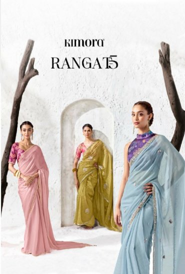 KIMORA RANGAT VOL 5 WHOLESALE PREMIUM FANCY FABRIC CLASSIC PARTY WEAR SAREES FOR WOMEN EXPORTER