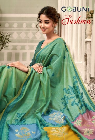 GOBUNI SUSHMA WHOLESALE PREMIUM JAMDANI COTTON DESIGN INDIAN SAREES FOR WOMEN ONLINE