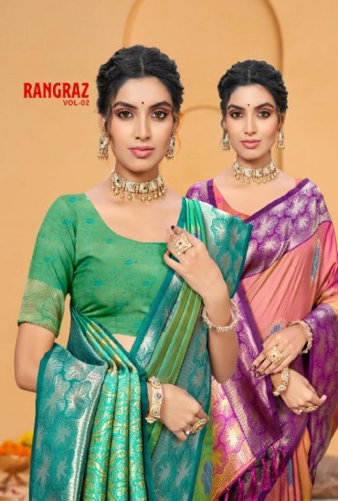 BUNAWAT RANGRAZ VOL 2 WHOLESALE SOFT SILK ELEGANCE INDIAN SAREES FOR WOMEN SUPPLIER