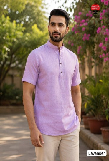 TEXTILEDEAL B-DESI 3.0 WHOLESALE READYMADE COTTON PRINTED REGULAR HALF SLEEVES SHORT KURTA FOR MEN ONLINE