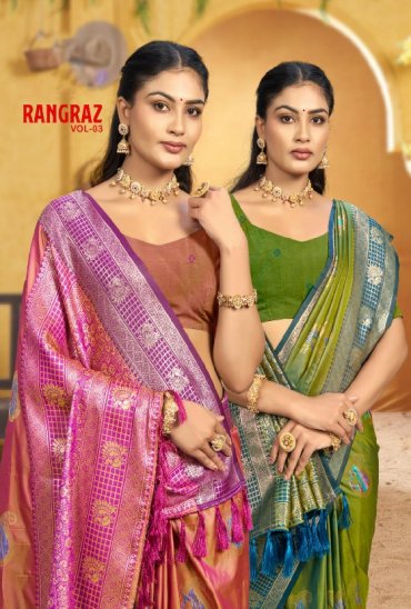 BUNAWAT RANGRAZ VOL 3 WHOLESALE SOFT SILK FESTIVE WEAR INDIAN SAREES FOR WOMEN ONLINE