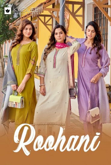 KADLEE ROOHANI WHOLESALE READYMADE RAYON WEAVING CLASSIC STYLISH 3 PCS SUITS EXPORTER