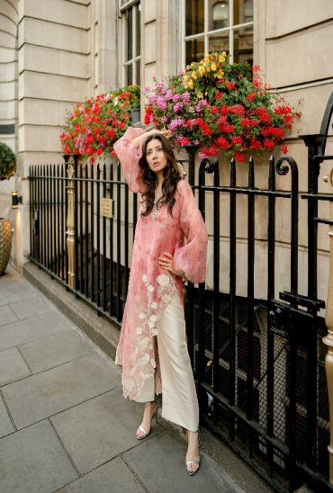 TEXTILEDEAL D.NO 6054 WHOLESALE READYMADE ORGANZA DESIGNER 3 PCS SUITS FOR EXPORT