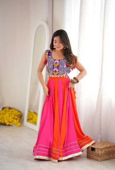 SP SERIES D.NO SP-98 WHOLESALE HEAVY RAYON NAVRATRI STYLE LEHENGA CHOLI FOR EXPORT