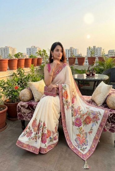 TEXTILEDEAL D.NO JR-681 WHOLESALE SOFT GEORGETTE MIRROR WORK FANCY INDIAN SAREES FOR EXPORT
