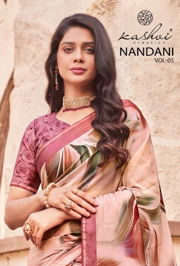 KASHVI CREATION NANDANI VOL 1 WHOLESALE GEORGETTE DIGITAL PRINTED INDIAN SAREES FOR WOMEN SUPPLIER