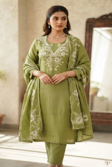 SAHIL PRINTS PRESENT READYMADE MULL COTTON WITH WORK PRETTY LOOK 3 PCS COMBO SET SUITS FOR EXPORT