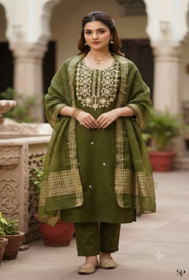 SAHIL PRINTS PRESENT READYMADE COTTON WITH WORK FASHIONABLE 3 PCS COMBO SET SUITS ONLINE