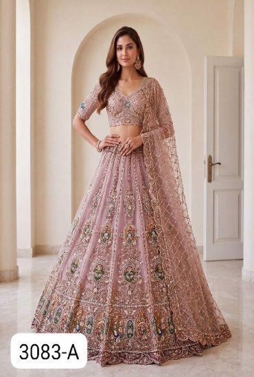 PURPLE CREATION 4593 SERIES D.NO 3083 WHOLESALE PREMIUM NET PARTY WEAR LEHENGA CHOLI FOR WOMEN SUPPLIER