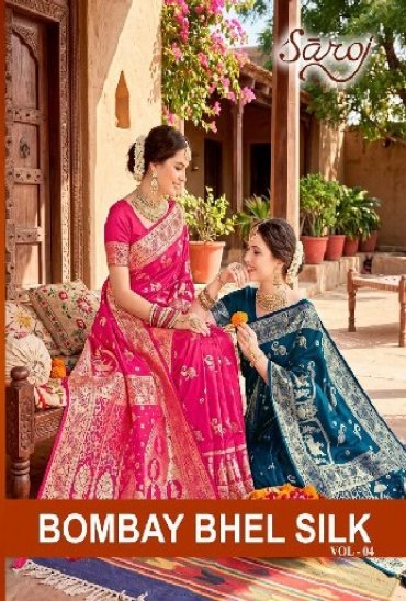 SAROJ BOMBAY BHEL SILK VOL 4 WHOLESALE PURE SILK FUNCTION WEAR INDIAN SAREES FOR WOMEN ONLINE