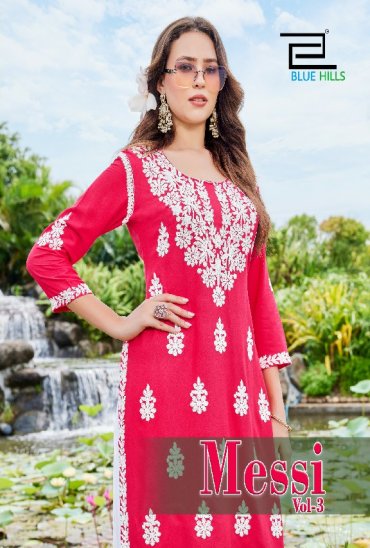BLUE HILLS MESSI VOL 3 WHOLESALE READYMADE RAYON WITH WORH BIG SIZE TRENDY KURTI WITH PLAZZO COMBO FOR EXPORT
