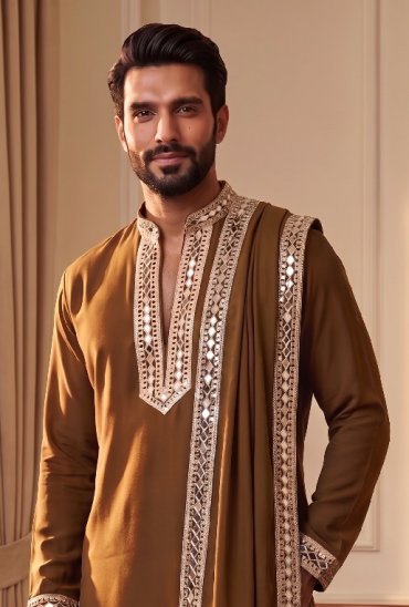 OUTLUK WEDDING COLLECTION VOL 52 WHOLESALE READYMADE HEAVY LACHAKA NAVRATRI SPECIAL ORIGINAL MIRROR WORK KURTA SET FOR MEN ONLINE