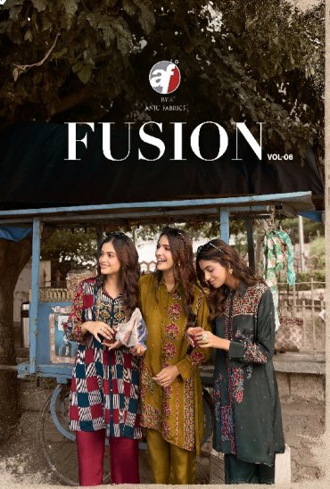 ANJU FAB FUSION VOL 6 WHOLESALE READYMADE NATURAL CREPE DESIGNER CORD SET FOR EXPORT