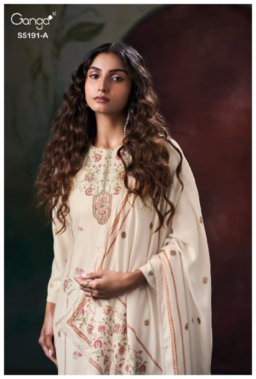 GANGA CHIRASVI S5191 WHOLESALE PURE WOOL PASHMINA WINTER WEAR UNSTITCH SALWAR SUITS SUPPLIER