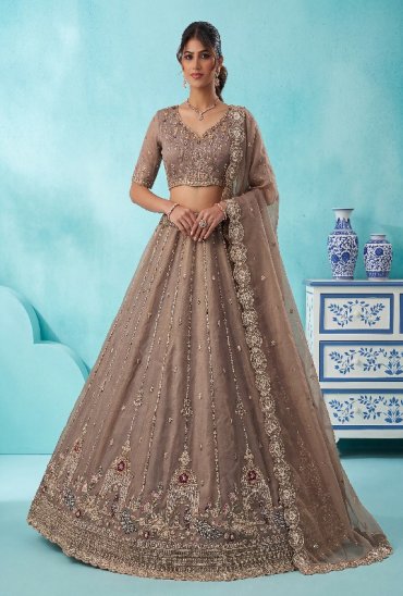 ANJANI ART BRIDAL LEHENGA D.NO 3092 WHOLESALE CHANDNIA SILK INDIAN WEDDING WEAR LEHENGA CHOLI FOR BRIDES EXPORTER