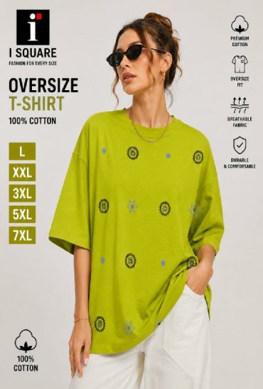 I SQUARE LAUNCH READYMADE COTTON OVER SIZE T SHIRT FOR WOMEN ONLINE