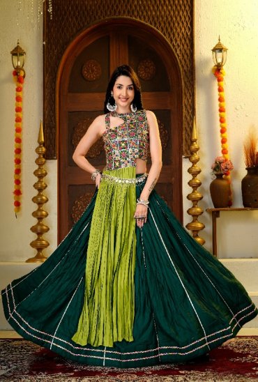 TEXTILEDEAL D.NO KD-17 WHOLESALE PURE COTTON FULLY STITCHED MODERN NAVRATRI LEHENGA CHOLI FOR EXPORT