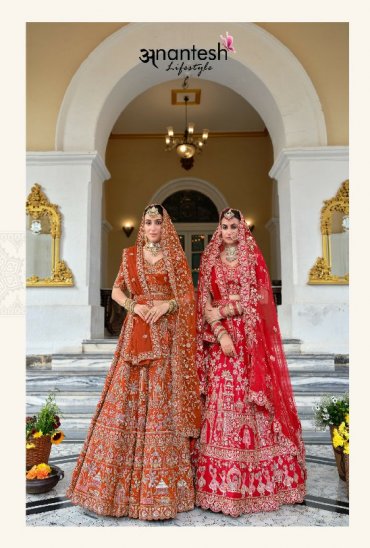 ANANTESH LIFESTYLE WEDDING BRIDE VOL 4 WHOLESALE READYMADE PREMIUM SILK WITH WORK BRIDAL WEAR LEHENGA CHOLI FOR EXPORT