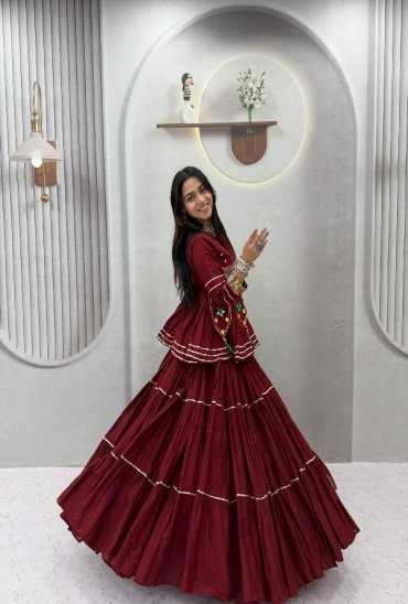 SHREE RAM CREATION D.NO 197 COLOR WHOLESALE READYMADE PURE COTTON NAVRATRI SPECIAL HAND WORK LEHENGA CHOLI FOR EXPORT