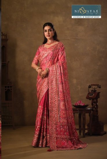 MAHOTSAV NIMAYA RAJWADI VOL 4 WHOLESALE NATURAL CREPE OCCASION WEAR INDIAN SAREES FOR WOMEN SUPPLIER