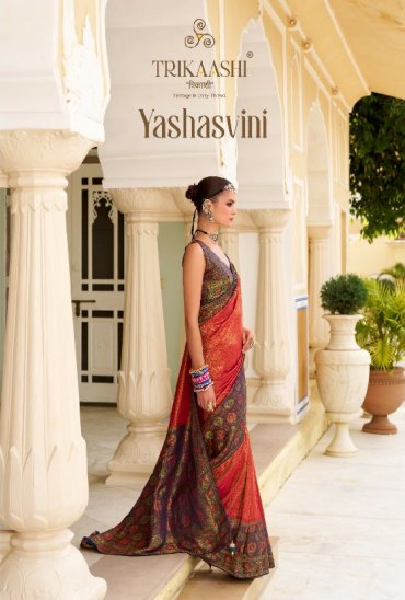 TRIKAASHI YASHASVINI WHOLESALE TISSUE SATIN ATTRACTIVE LOOK INDIAN SAREES FOR WOMEN ONLINE