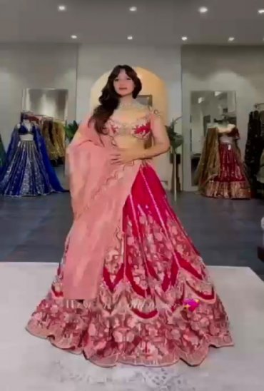 TEXTILEDEAL D.NO QRC-408 WHOLESALE MUL CHANDERI HEAVY BOUTIQUE COLLECTION LEHENGA CHOLI FOR EXPORT