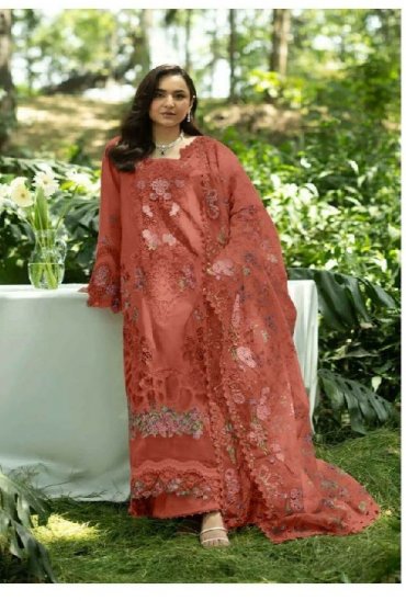 SANIYA TRENDZ D.NO 7217 WHOLESALE COTTON CHIKANKARI EMBROIDERED HIT DESIGN UNSTITCH SALWAR SUITS FOR EXPORT