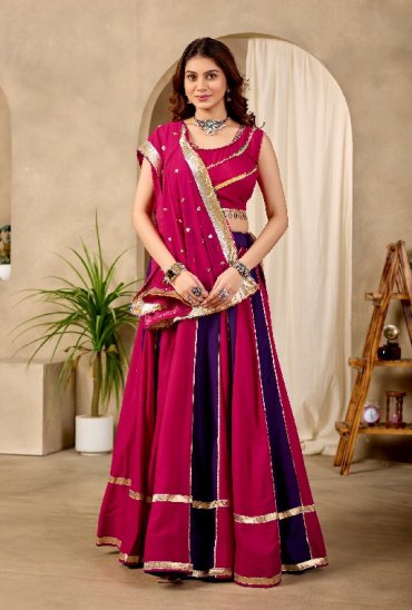 TEXTILEDEAL D.NO KD-12 WHOLESALE PURE COTTON FULLY STITCHED BEAUTIFUL NAVRATRI LEHENGA CHOLI FOR EXPORT