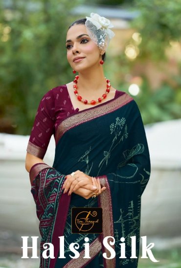 TWO THREAD HALSI SILK WHOLESALE VISCOSE ELEGANCE INDIAN SAREES FOR WOMEN SUPPLIER