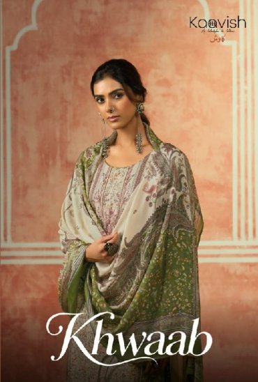 KAAVISH KHWAAB WHOLESALE VISCOSE PASHMINA WINTER WEAR UNSTITCH SALWAR SUITS FOR EXPORT
