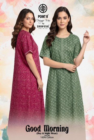 DEEPTEX POINT 8 GOOD MORNING VOL 6 WHOLESALE READYMADE COTTON PRINTED NIGHTY FOR WOMEN ONLINE