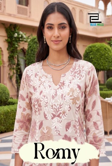 BLUE HILLS ROMY WHOLESALE READYMADE SOFT COTTON WITH WORK FANCY KURTIS FOR WOMEN ONLINE