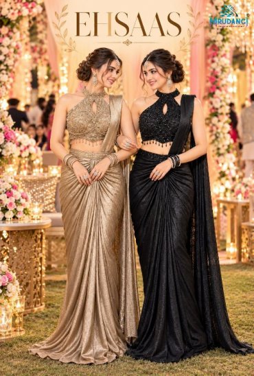 MRUDANGI EHSAAS WHOLESALE REAL SATIN CRUSH READY TO WEAR PARTY WEAR SAREES FOR WOMEN ONLINE