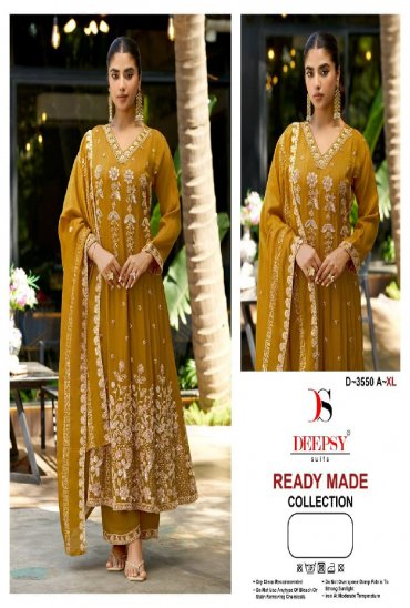 DEEPSY D.NO 3550 WHOLESALE READYMADE VISCOSE TISSUE SILK ANARKALI PATTERN 3 PCS SUITS SUPPLIER