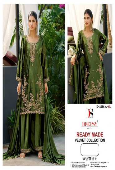 DEEPSY D.NO 3586 WHOLESALE READYMADE ICE VELVET BEATS WORK WINTER WEAR 3 PCS SUITS ONLINE