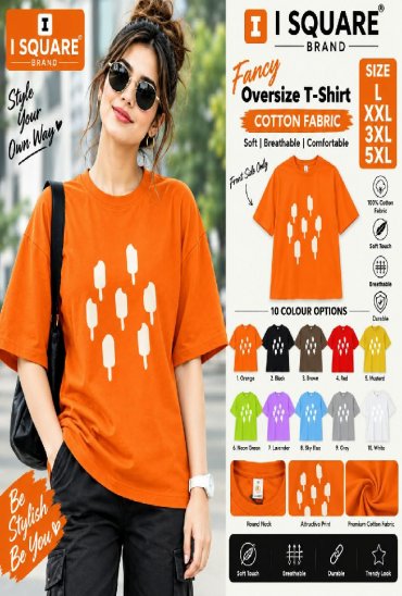 I SQUARE PRESENT READYMADE OVER SIZE COTTON T SHIRT BIG SIZE FOR WOMEN ONLINE