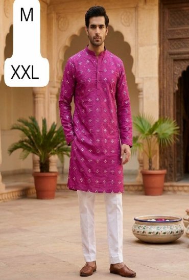 TEXTILEDEAL PRESENT READYMADE COTTON PAPER MIRROR WORK KURTA SET FOR MEN ONLINE